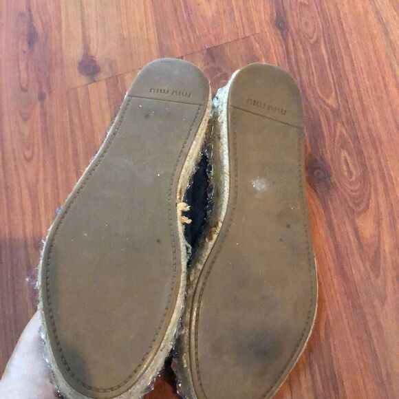 Miu Miu Denim crystal platform espadrilles size 8 - Picture 7 of 7